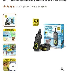 Rechargeable Remote Training Collar with Remote - Black & Yellow